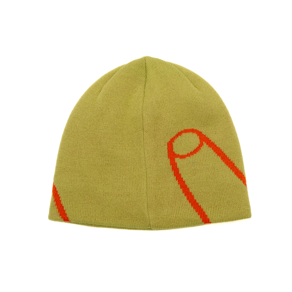 Pin Skull Cap - Chartreuse/Orange