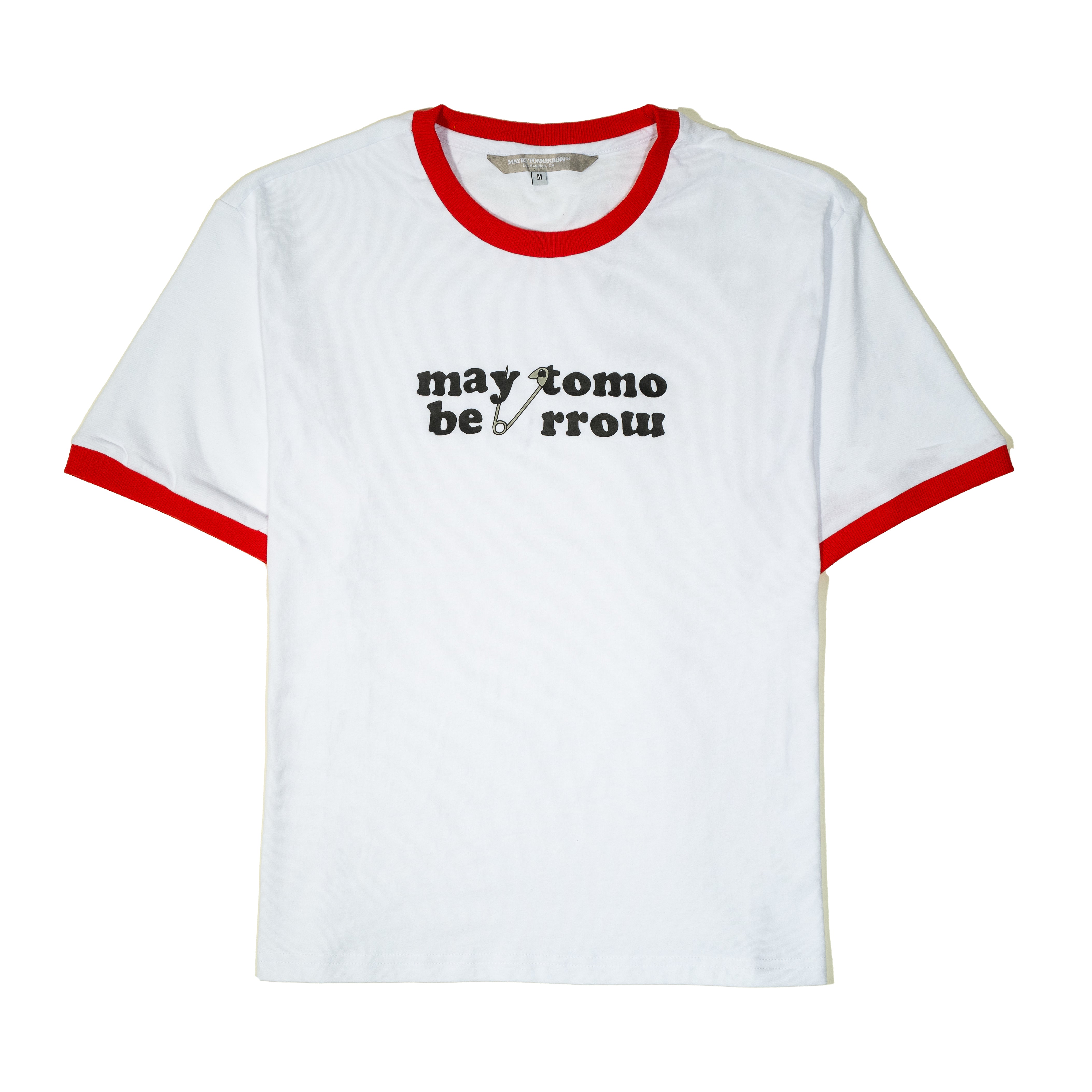 Red white store ringer t shirt