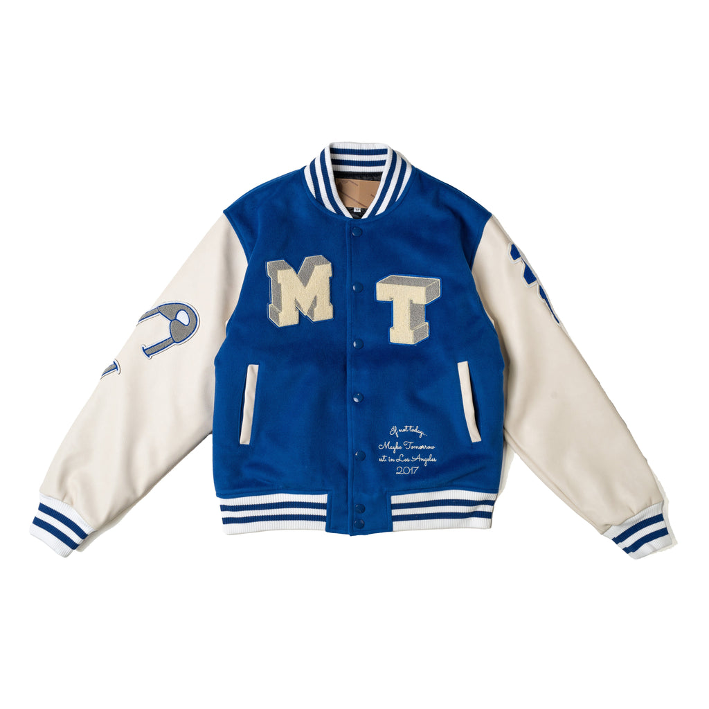 MT Varsity Jacket - Royal Blue – Maybe Tomorrow