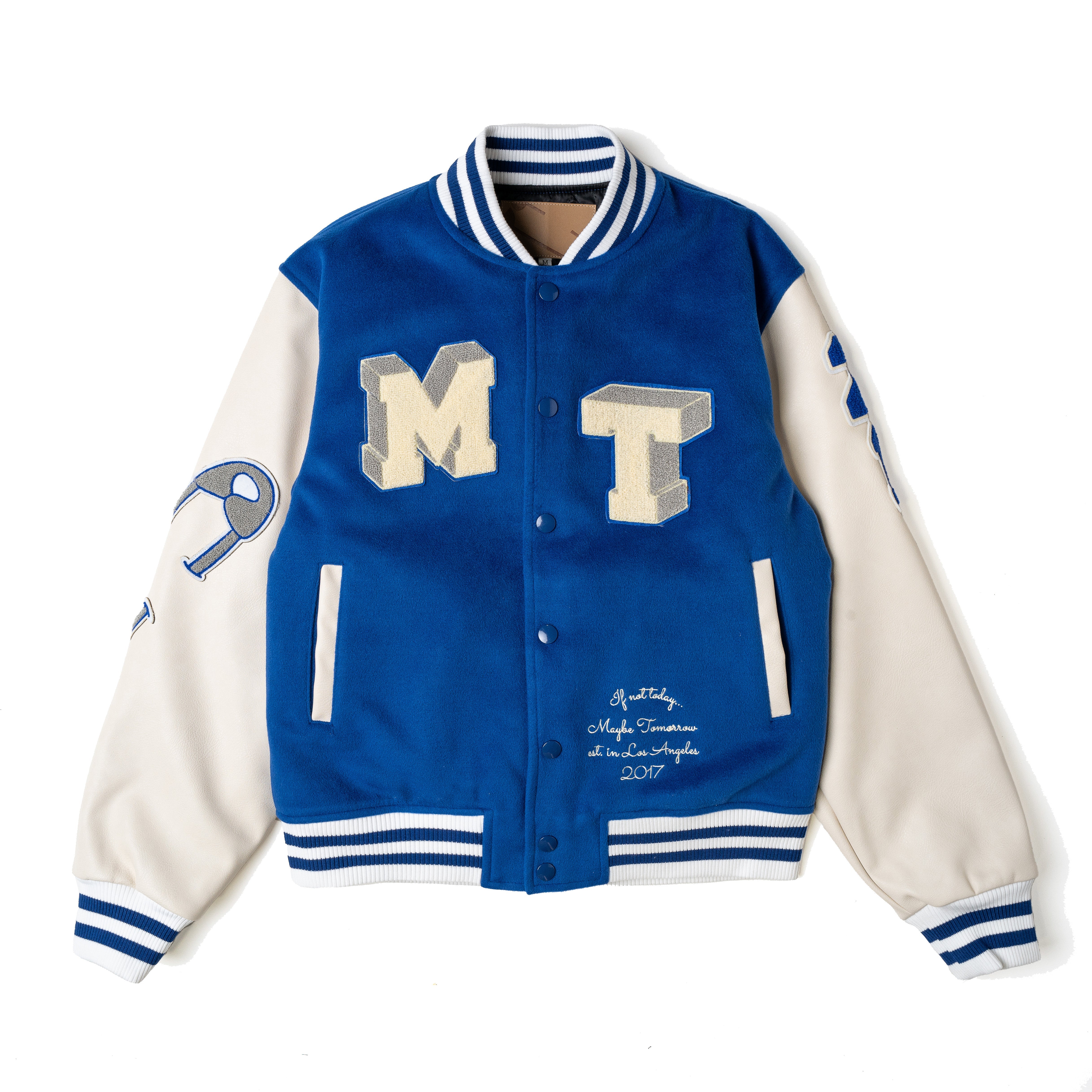 MT Varsity Jacket - Royal Blue – Maybe Tomorrow