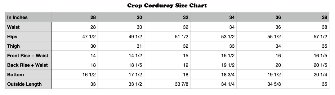 Everyday Crop Corduroy Pants - Cream